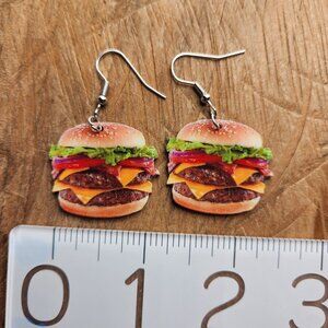 NEW! CHEESEBURGER Earrings Hamburger Earrings Womens Earrings Jewelry Girls
